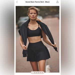ALO Yoga Black Grand Slam Tennis Skirt